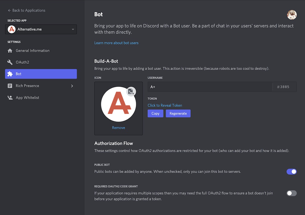 Discord Bot Settings